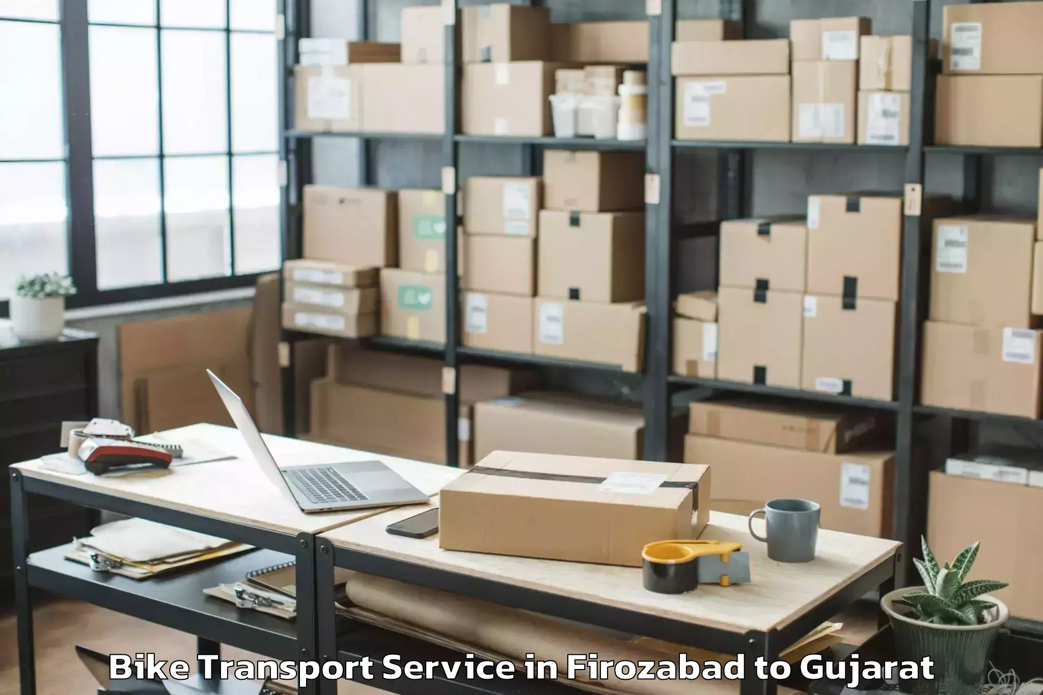 Affordable Firozabad to Junagadh Bike Transport